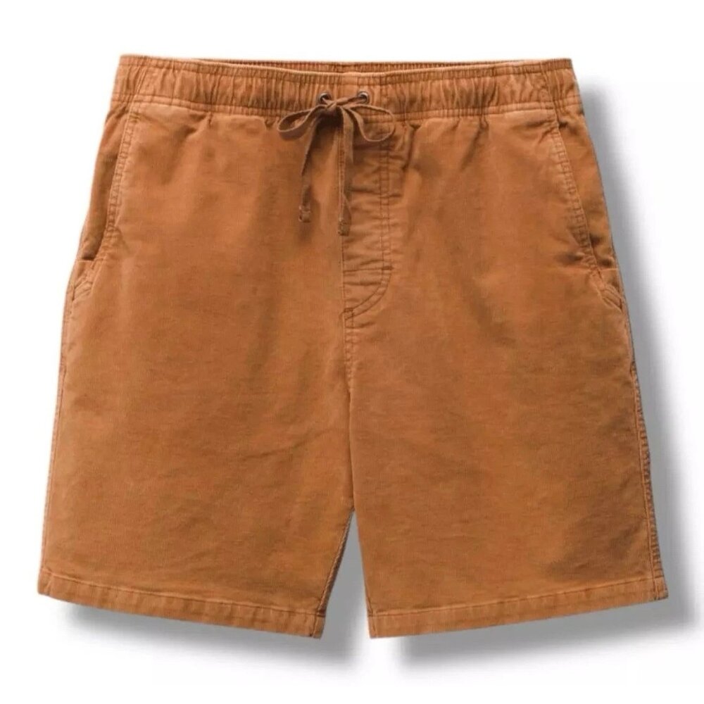PrAna Canyon‎ Camp Short Earthbound Mens XL 7" Corduroy Elastic Waist Drawcord